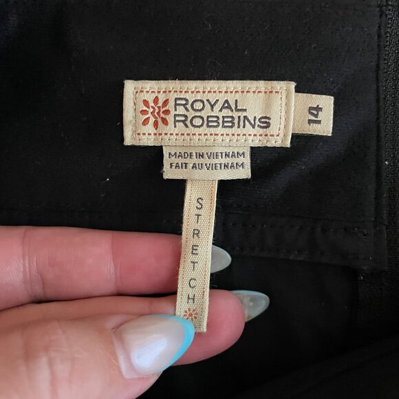 Royal Robbins Women 14 Black Discovery Skirt Pockets Quick Dry Stretch Gorpcore - Picture 6 of 7